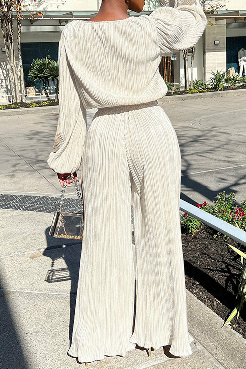 Basic O Neck Long Sleeve Two Pieces