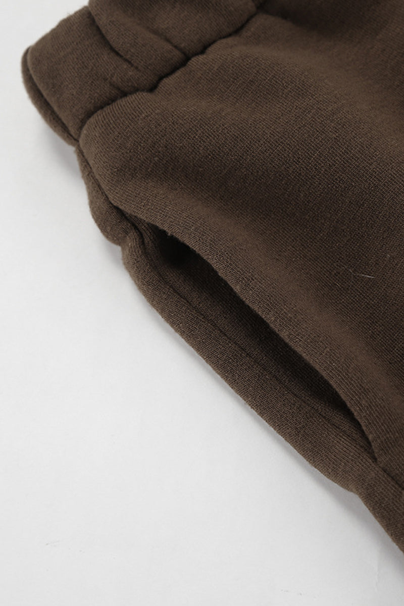 Daily Fluffy Turndown Collar Long Sleeve Two Pieces