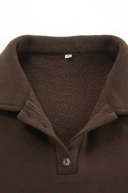 Daily Fluffy Turndown Collar Long Sleeve Two Pieces