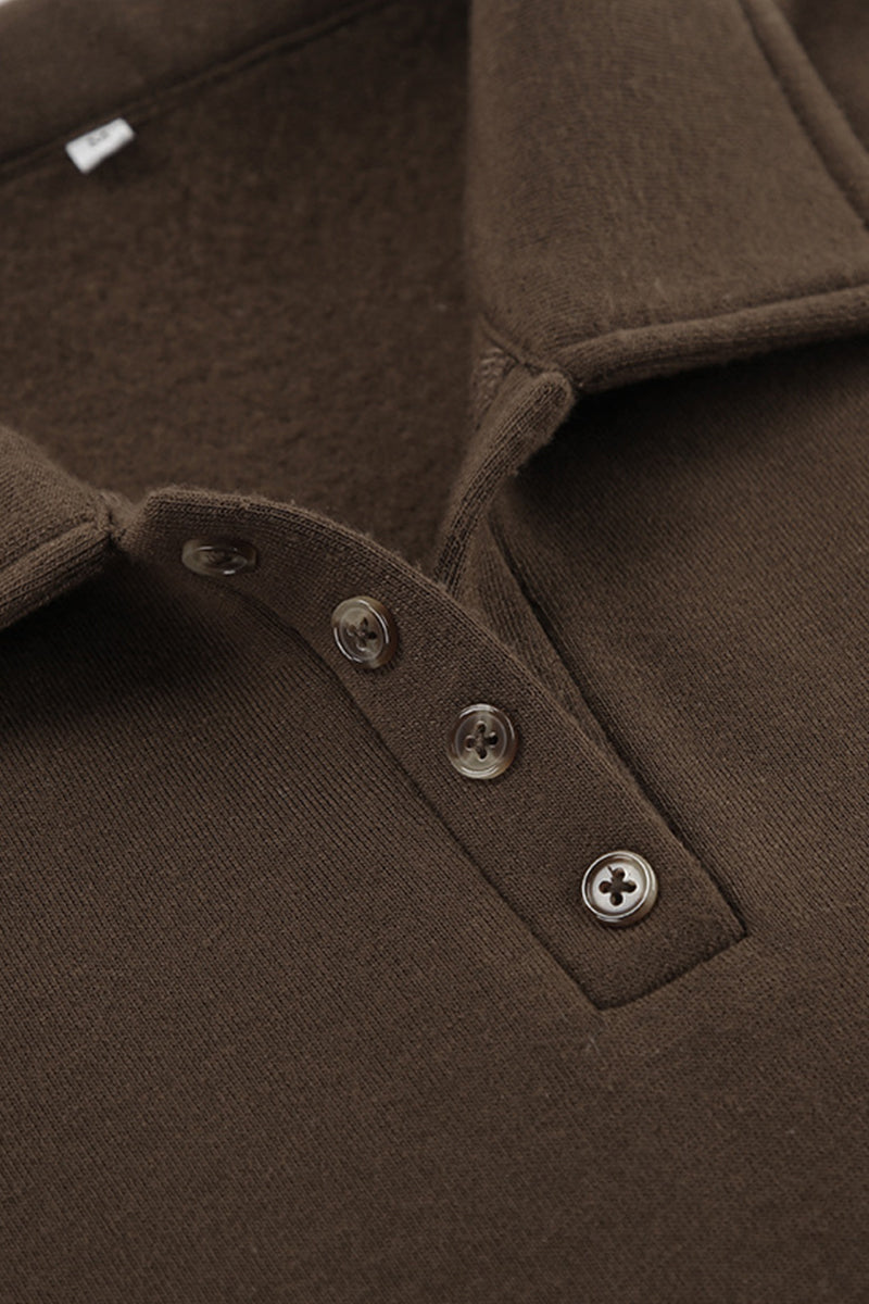 Daily Fluffy Turndown Collar Long Sleeve Two Pieces