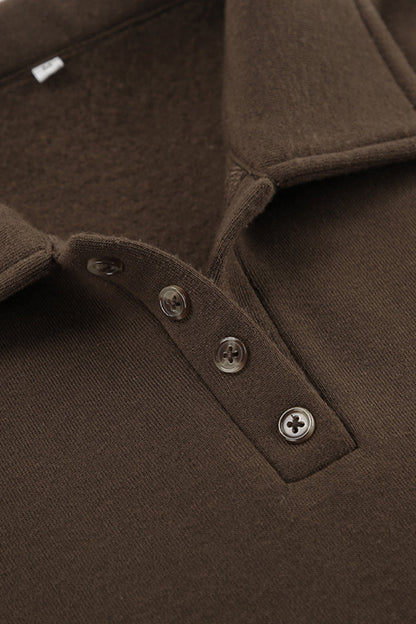 Daily Fluffy Turndown Collar Long Sleeve Two Pieces