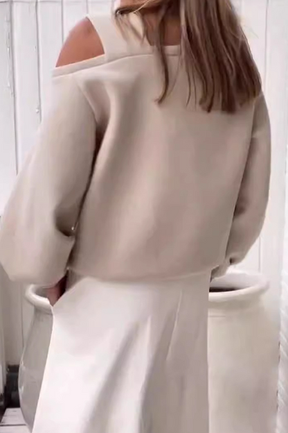 Daily Irregular Oblique Collar Hoodies(4 Colors)
