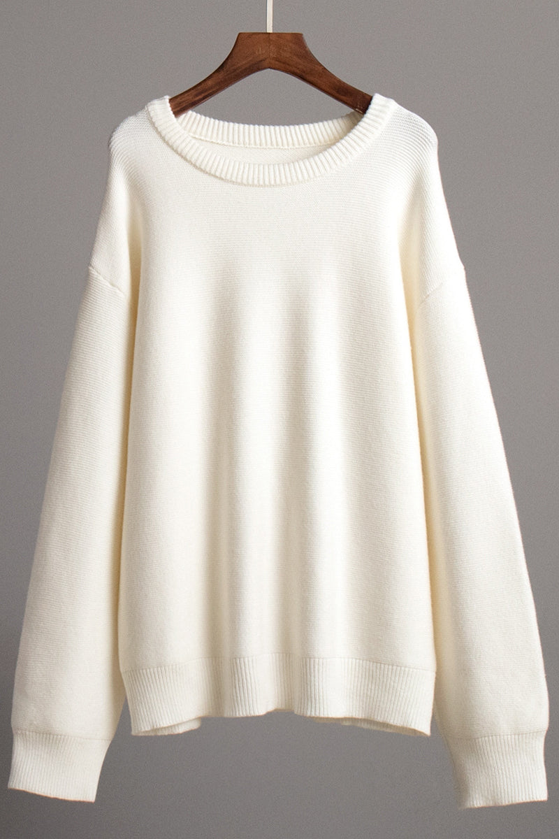 Daily Color Weave O Neck Sweaters