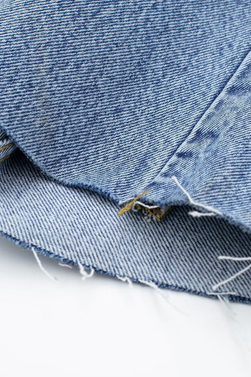 Street Color Pocket Buttons Turndown Collar Long Sleeve Loose Denim Jumpsuits