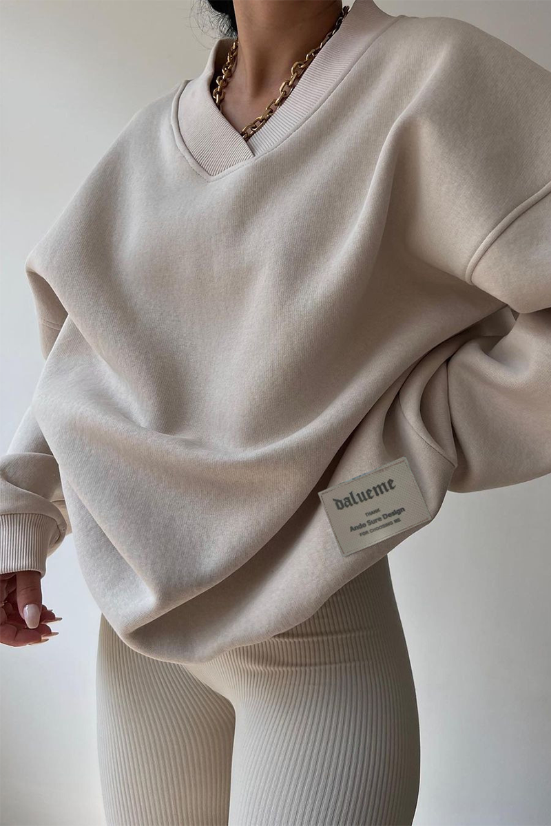 Daily Patchwork V Neck Hoodies