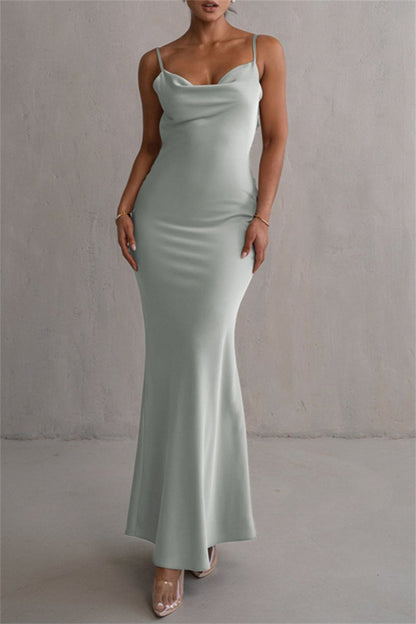 Formal Backless Spaghetti Strap Long Dresses(3 Colors)
