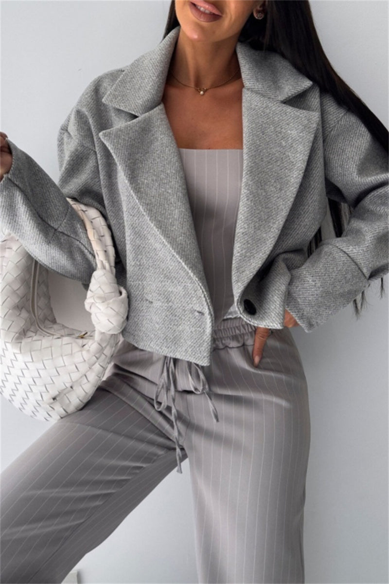 Cardigan Turndown Collar Outerwear(4 Colors)
