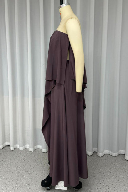 Vacation Irregular Strapless Sleeveless Two Pieces