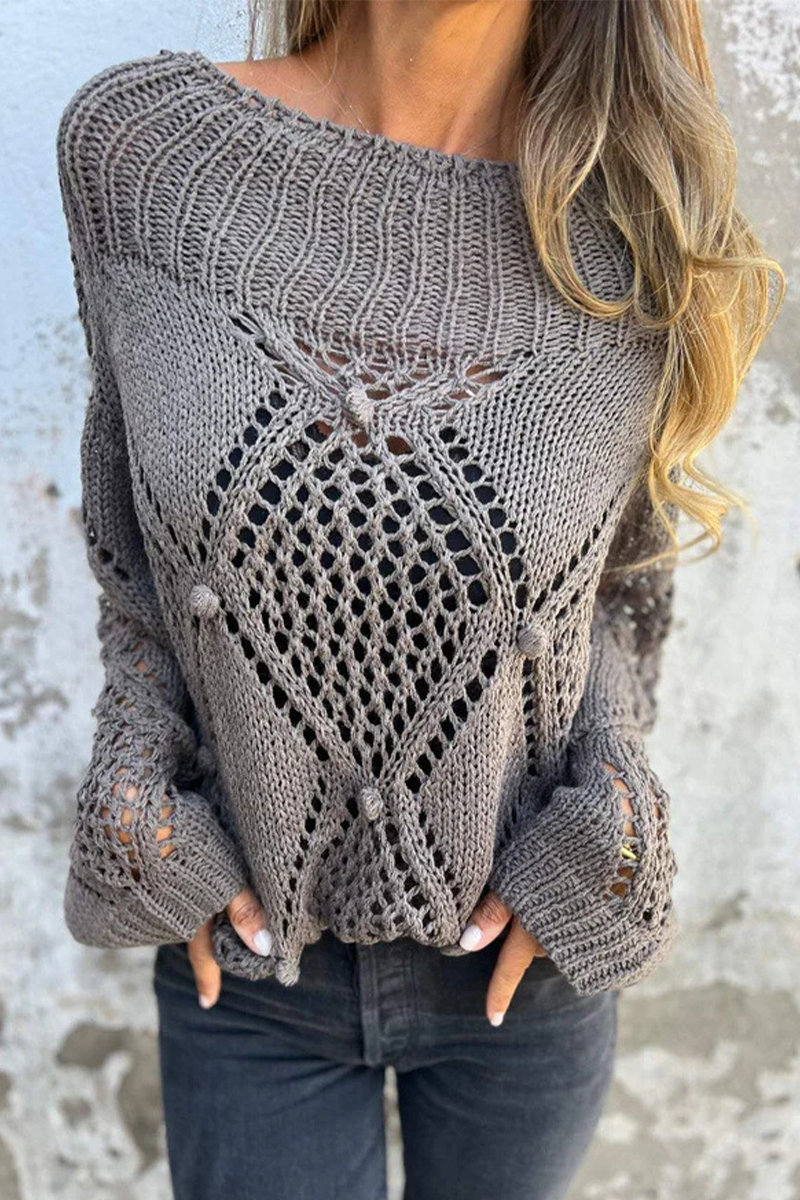 Hook Flower Hollow Out O Neck Sweaters(5 Colors)