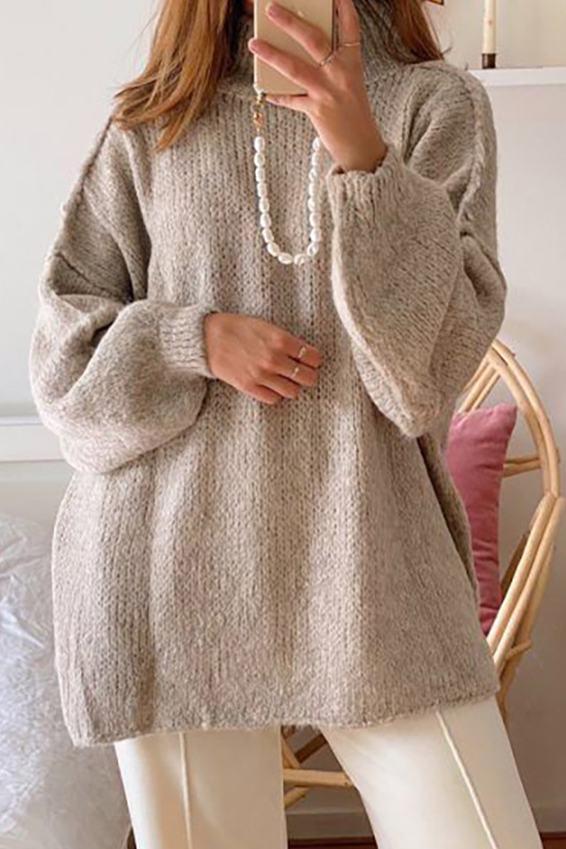 Daily Patchwork Weave Half a Turtleneck Sweaters(5 Colors)