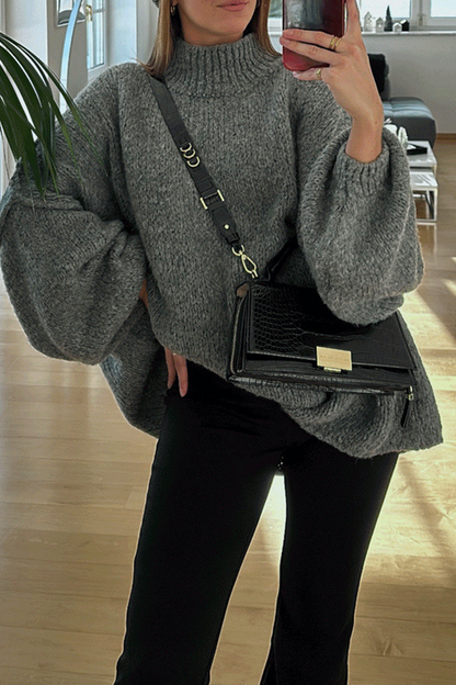 Daily Patchwork Weave Half a Turtleneck Sweaters(5 Colors)