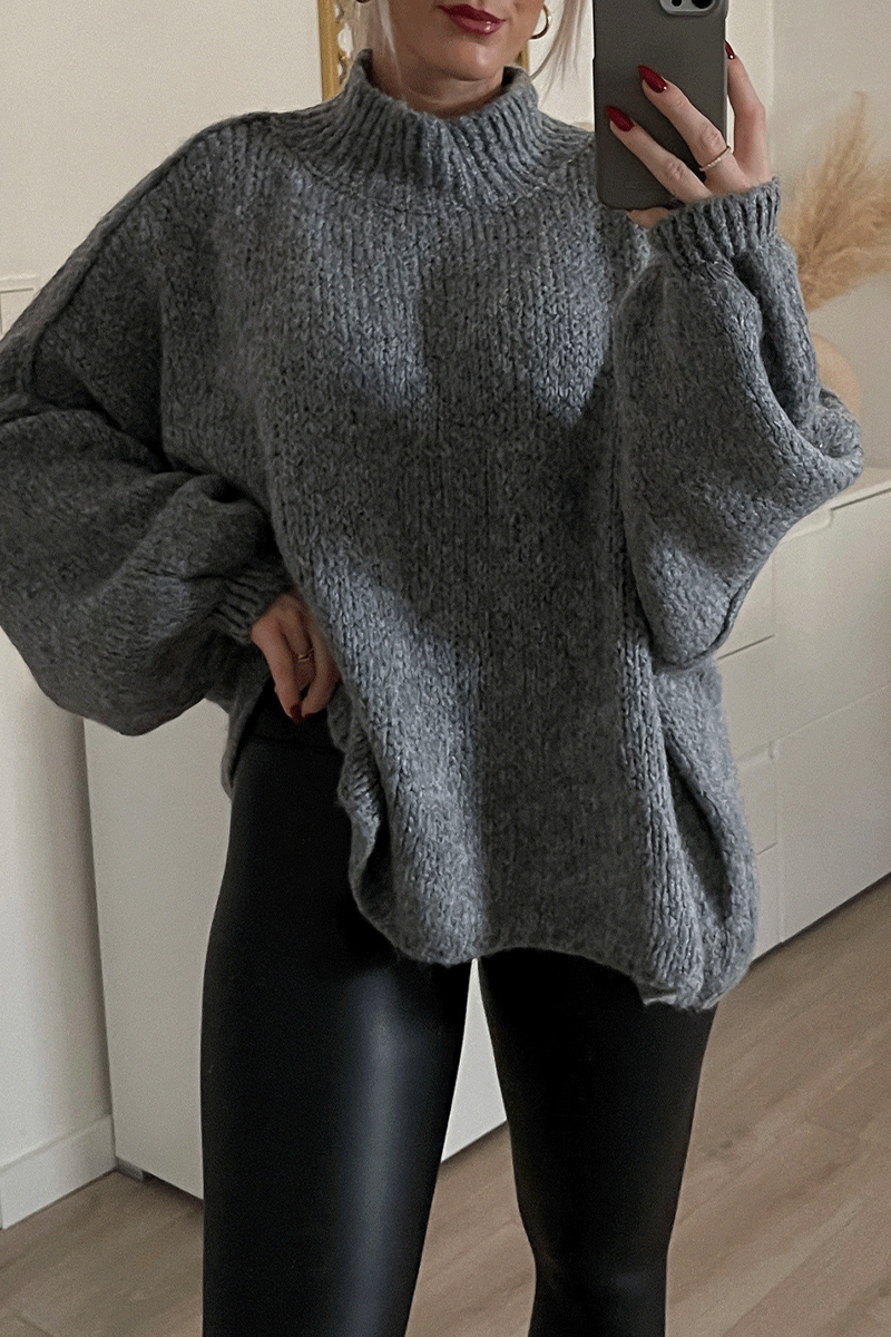 Daily Patchwork Weave Half a Turtleneck Sweaters(5 Colors)