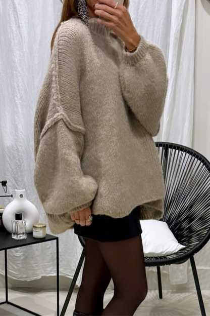 Daily Patchwork Weave Half a Turtleneck Sweaters(5 Colors)