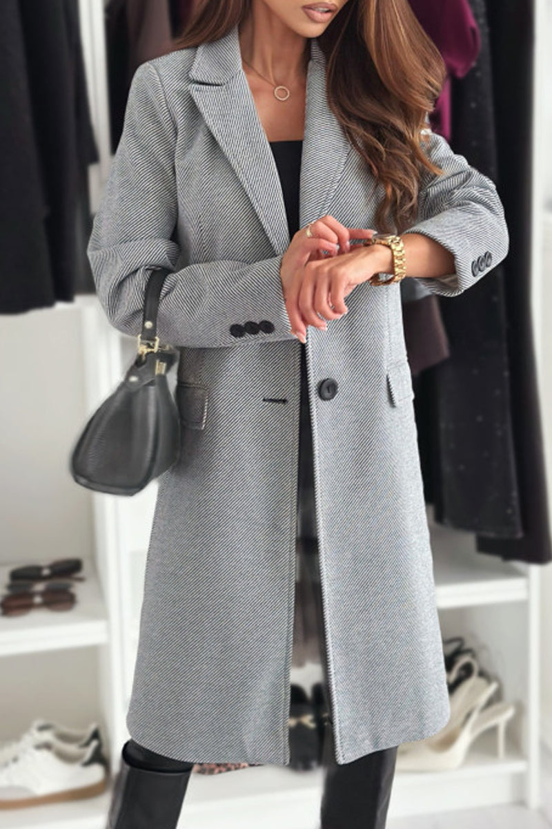 Color Cardigan Turndown Collar Outerwear(4 Colors)