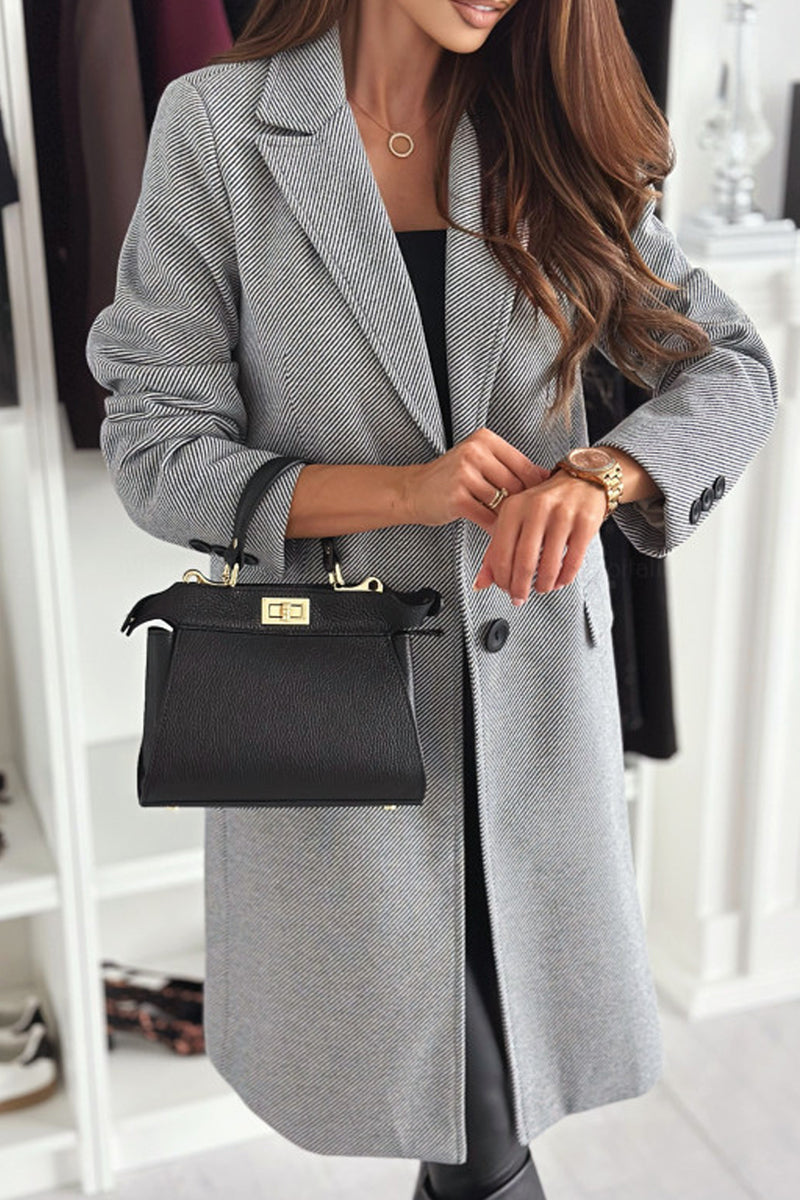 Color Cardigan Turndown Collar Outerwear(4 Colors)