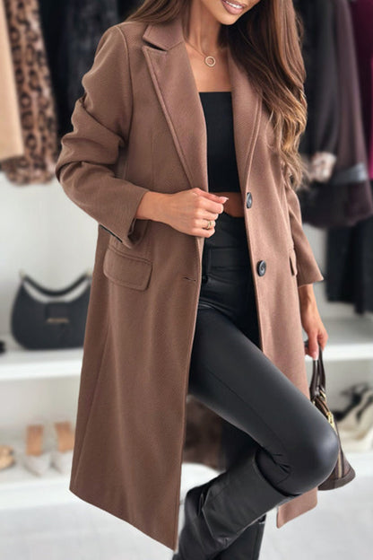 Color Cardigan Turndown Collar Outerwear(4 Colors)