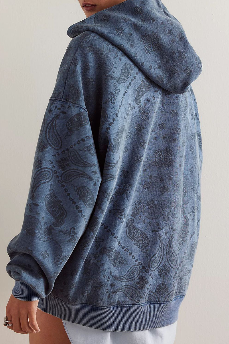 Street Flowers Snakeskin Print Leopard Pocket Hooded Hoodies(5 Colors)