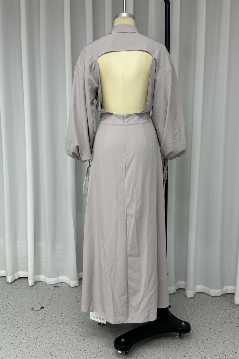 Street Backless Slit V Neck One Step Skirt Dresses