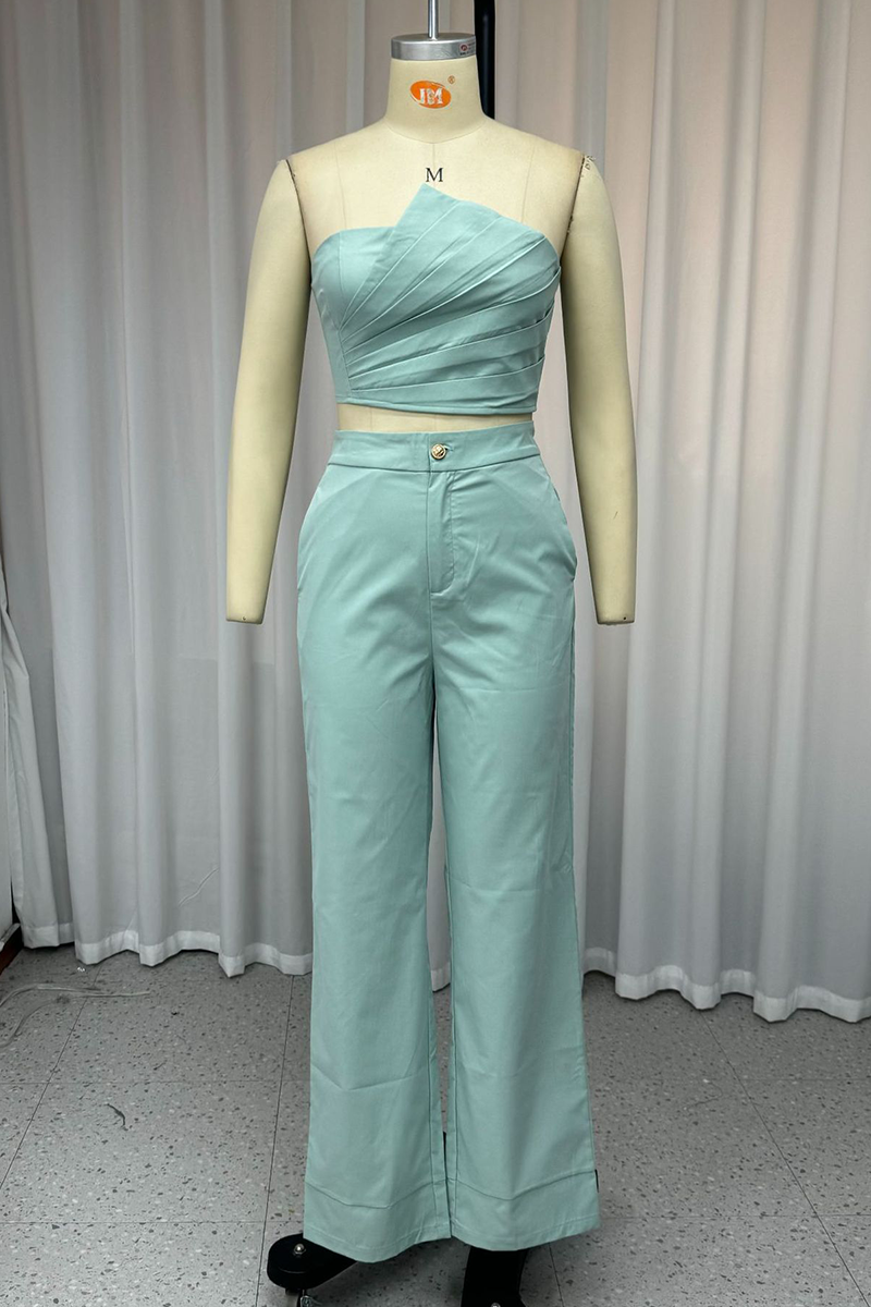 Ruched Irregular Strapless Sleeveless Two Pieces