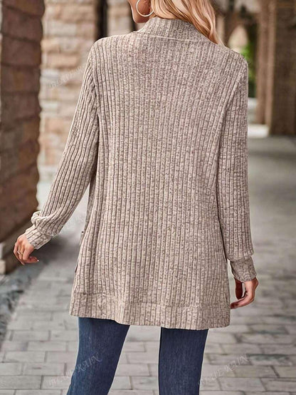 Color Knit Cardigan With Pockets Soft Cozy