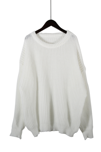 Daily Color Weave O Neck Sweaters(7 Colors)