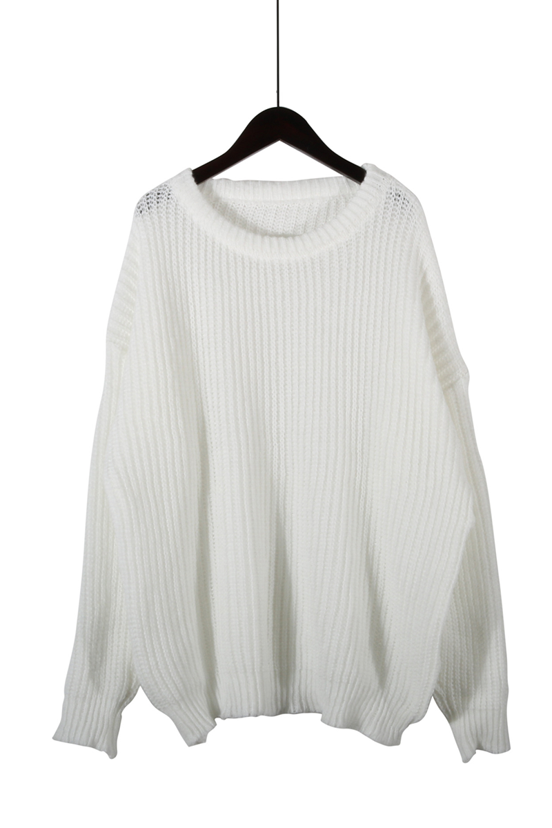 Daily Color Weave O Neck Sweaters(7 Colors)