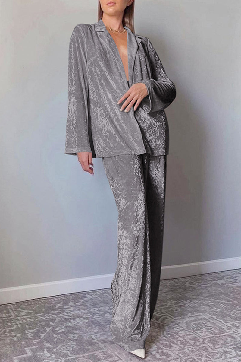 Simplicity Turndown Collar Long Sleeve Two Pieces