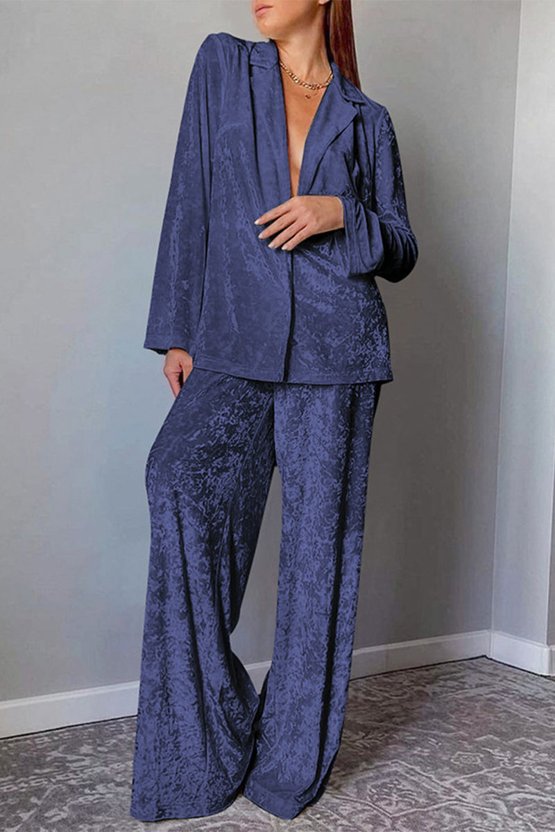 Simplicity Turndown Collar Long Sleeve Two Pieces
