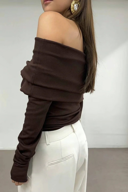 Ruched Off Shoulder Sweaters(5 Colors)