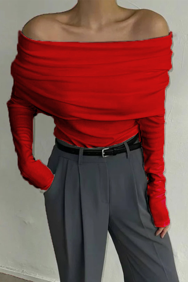 Ruched Off Shoulder Sweaters(5 Colors)