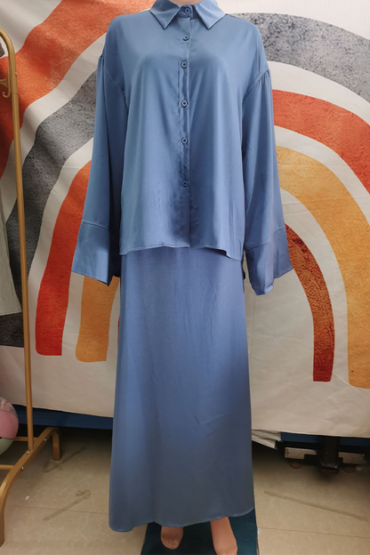 Daily Buttons Turndown Collar Long Sleeve Two Pieces
