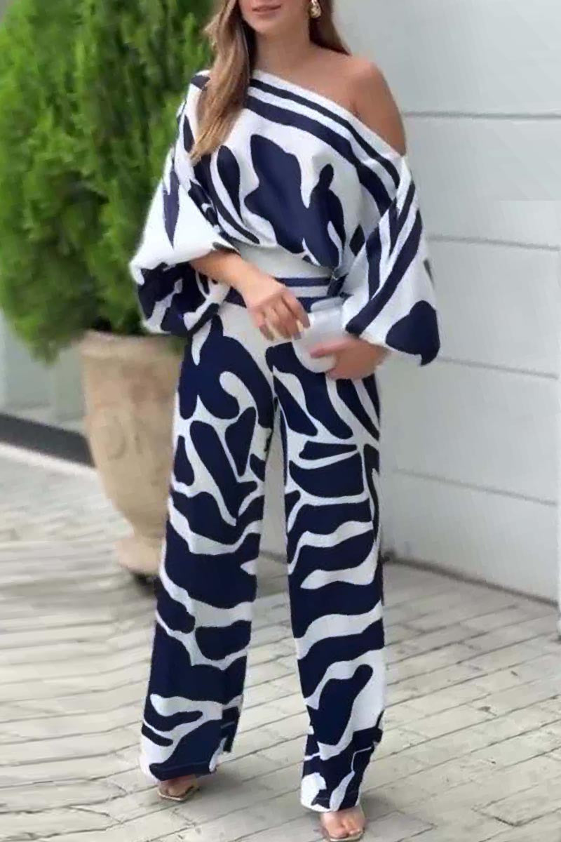 Print Painted Long Sleeve Two Pieces