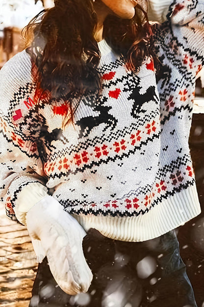 Wapiti Patchwork O Neck Sweaters