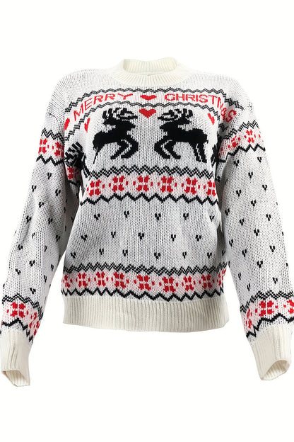 Wapiti Patchwork O Neck Sweaters