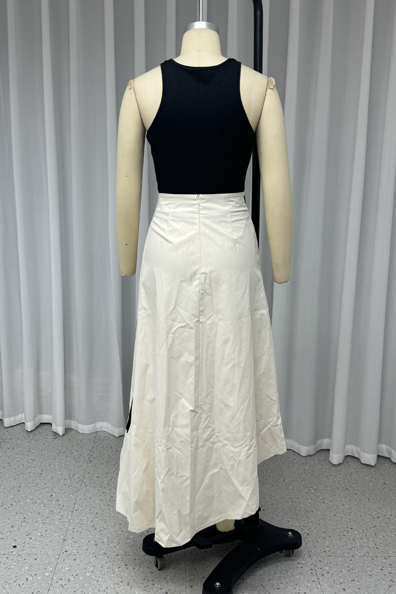 Street Pocket Irregular O Neck Sleeveless Two Pieces