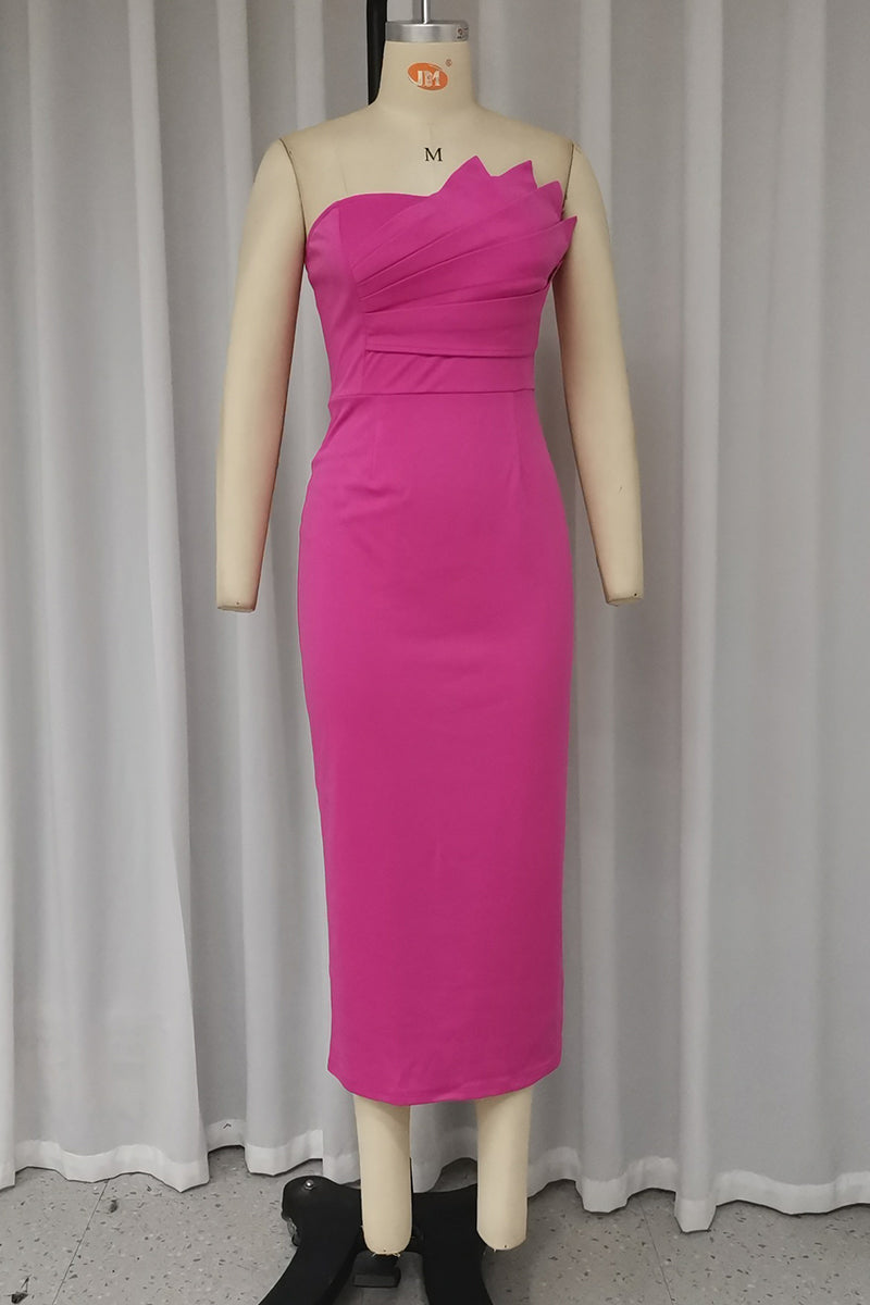 Ruched Irregular Strapless Wrapped Skirt Dresses