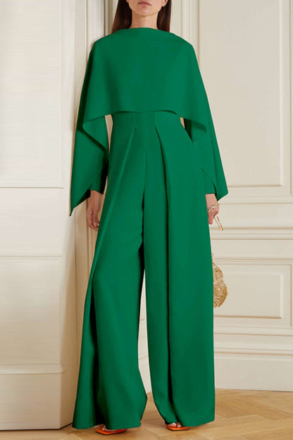 Patchwork O Neck Regular Jumpsuits(4 Colors)