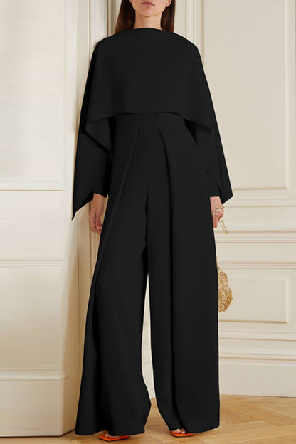Patchwork O Neck Regular Jumpsuits(4 Colors)