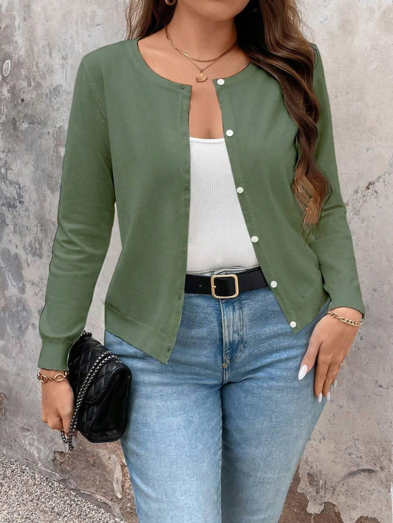 Cardigan Apricot Long Sleeve Single Breasted Cozy