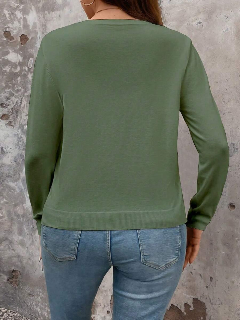Cardigan Apricot Long Sleeve Single Breasted Cozy
