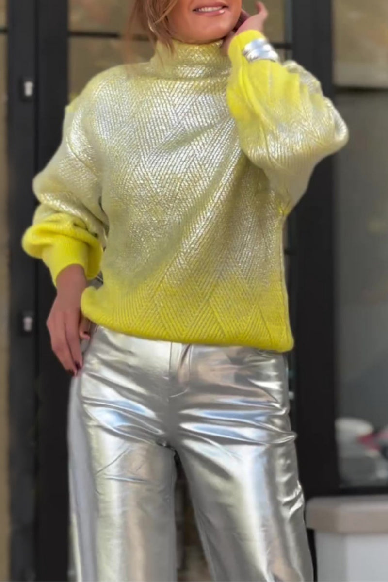 Gradient Basic Turtleneck Sweaters