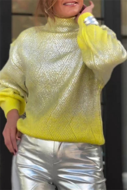 Gradient Basic Turtleneck Sweaters