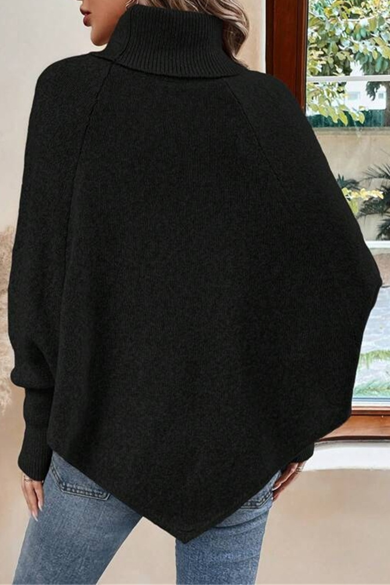 Buttons Weave Turtleneck Sweaters(3 Colors)
