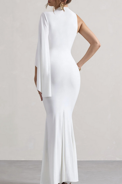 Irregular Half a Turtleneck One Step Skirt Dresses