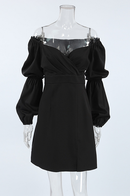 Slit Ruched V Neck Waist Skirt Dresses