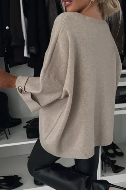 Color Weave O Neck Sweaters(5 Colors)