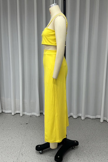 Ruched Square Neck Sleeveless Two Pieces