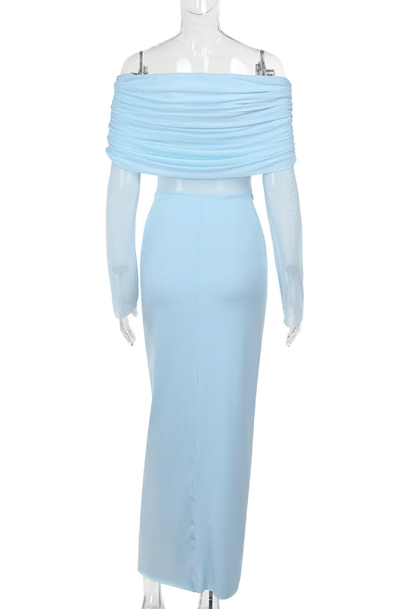 Ruched Off Shoulder One Step Skirt Dresses