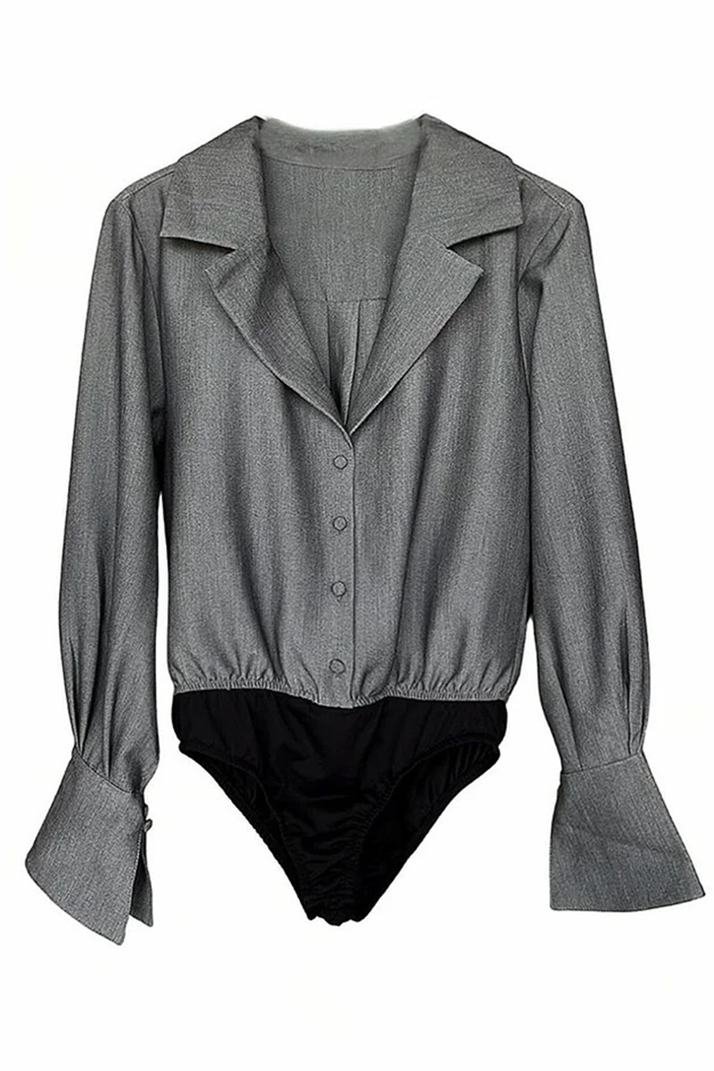 Pocket Turndown Collar Long Sleeve Two Pieces