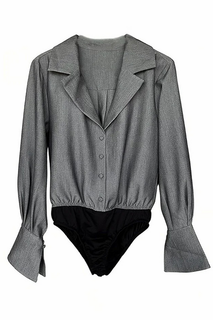 Pocket Turndown Collar Long Sleeve Two Pieces